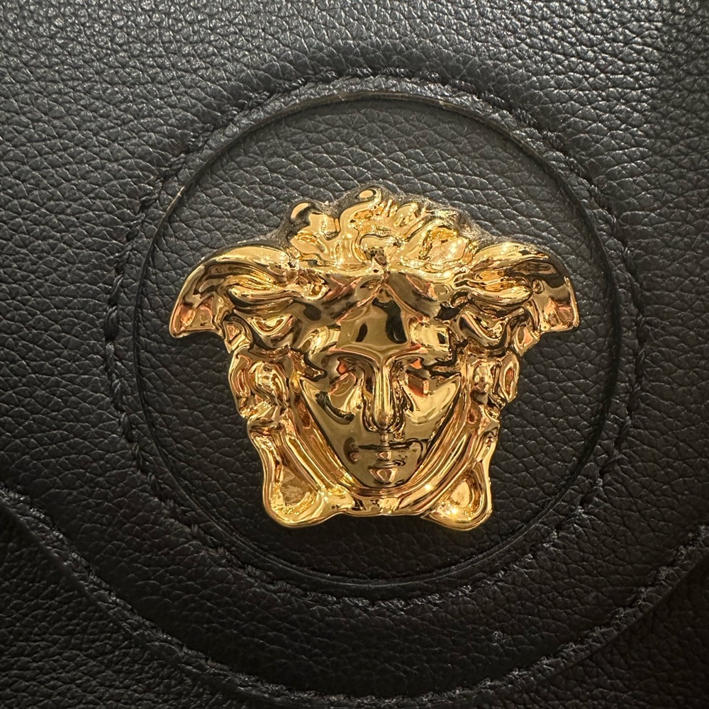 Versace Black Crossbody Bag with Gold Chain - Picture 5 of 8